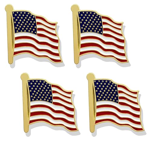 stidsds American Flag Pin - USA Flags Pins Lapel US Flag Enamel Lapel Pin Men Women Suit & Waving Patriotic Metal Badge Souvenir Hat Backpacks Decoration(4 Pack)