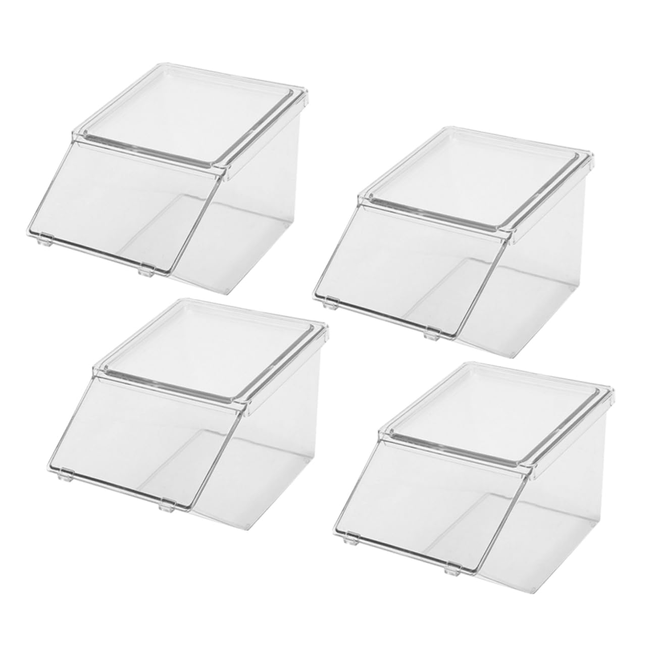 Cabilock Teebeutelbox mit Großem Offenen Fach und Deckel 4 Stück aus Acryl Stapelbarer Vorratskammer Organizer Einfaches und Elegantes Design für Küche als Theken Dekoration