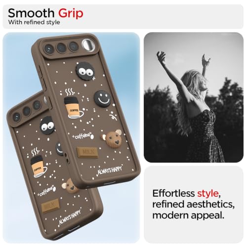 Image of Outlouders Back Cover for Realme 16 5G | 3D Cartoon Bear Cute Fun Silicone Full Body Protection Bumper Case (Brown)