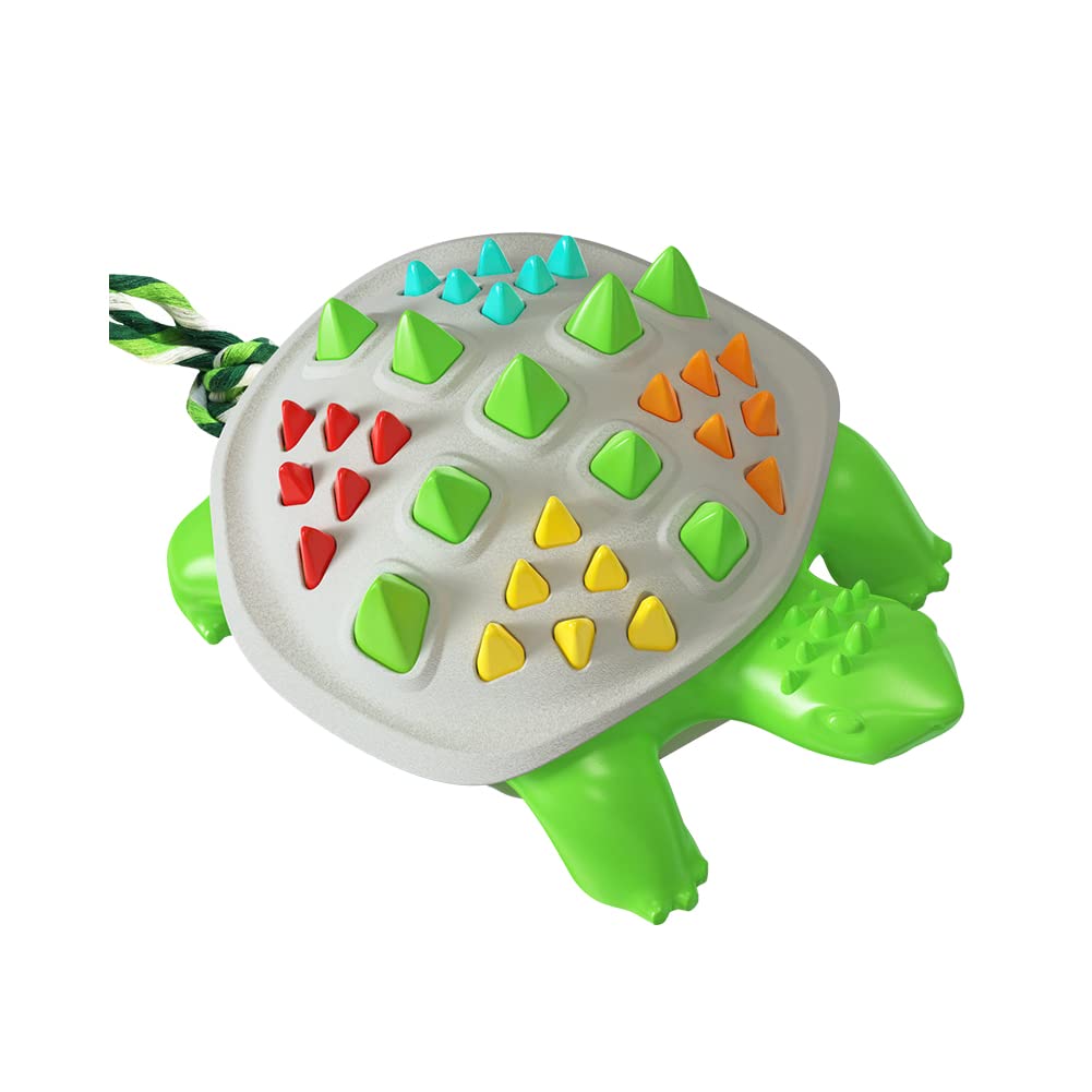 NALEINING Chew Toys for Dogs, Clean Teeth, Pet Teething Toys for Small, Medium and Large Dogs (Turtle - Green Grey)