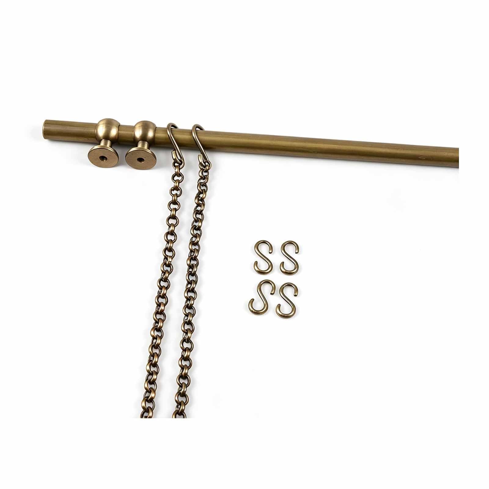 Hanging Picture, Vintage Brass Gallery Picture Hanging Rail System with Chains An Hooks, Classic Gallery Display System for Home Studios(Brown,70cm)