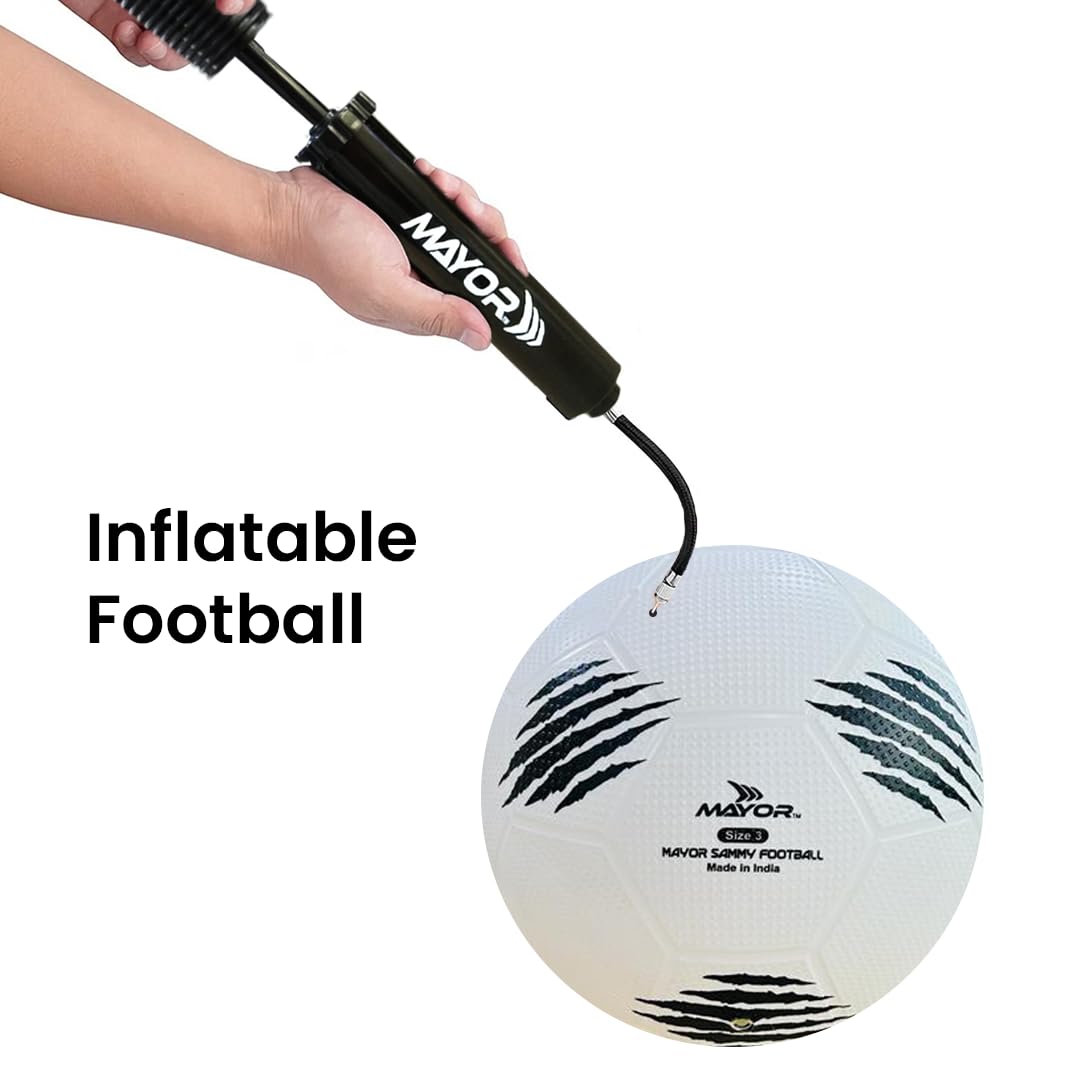 Mayor Sammy Indoor and Outdoor Rubber Football Kids Football for Age Group Below 9 Years - Size: 3 (Pack of 1, White) 2