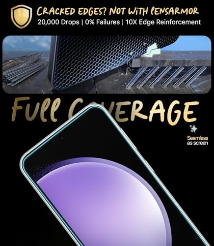 Image of Lensarmor Compatible with Samsung Galaxy S23 FE Screen Protector (1 Pack) - Premium 9H Tempered Glass, Military-Grade Protection, HD Clear Display, Anti-Fingerprint & Case-Friendly Fit