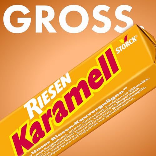Karamell RIESEN – 48 x 116 g Stangen – Karamell-Kaubonbons mit intensivem Karamellgeschmack – Toffees einzeln verpackt
