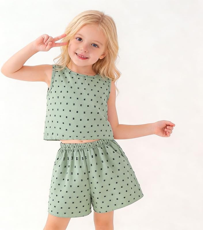 Toddler Girls Clothes Summer Outfits 2 Pcs Cute Girl Clothing Tops Matching Bottoms Casual Playwear Sets 3-8T