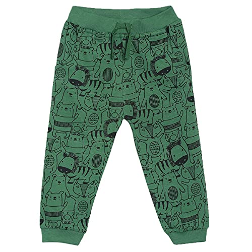 Image of miniklub Boys Green & Black Conversational Print Cotton Tracksuit