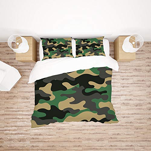 Parure de lit camouflage tissu polyester résistant lit Queen Size - 3