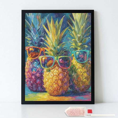 PINEAPPLE SUNGLASSES Peinture diamant 16 x 12 pouces