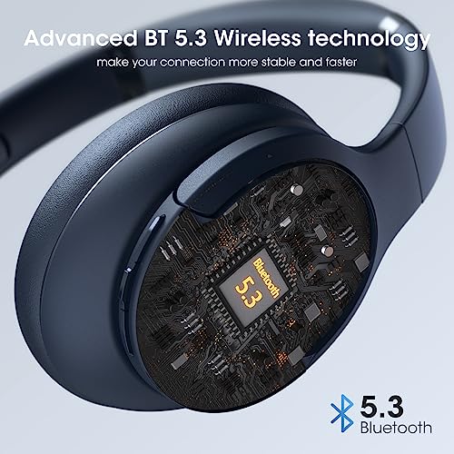 Image of DOQAUS Over-Ear Bluetooth Headphones with 90-Hour Playtime, 3 Professional EQ Modes, HiFi Deep Bass & HD Mic for Extended Travel, Gym Workouts & Daily Use