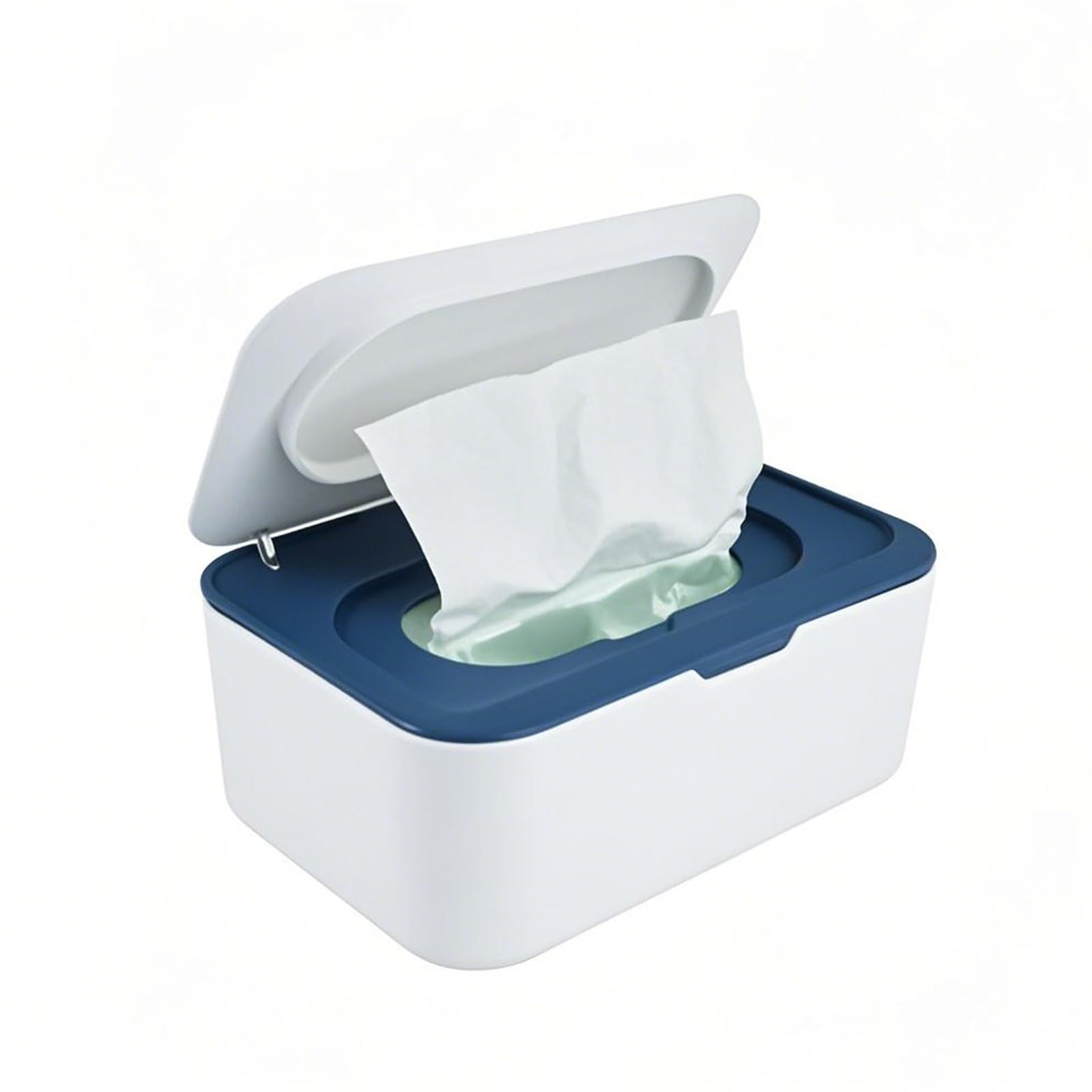 Wipes Dispenser Box, Toilet Wet Wipes Dispenser for Baby and Adults, One-Handed Operation, 9 x 13.5 x 7.5 cm (Blue)