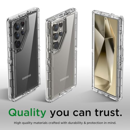 Image of AICase for Samsung Galaxy S24 Ultra Case Clear,Heavy Duty Durable 3-Layer [Not Yellowing][Military Grade Drop Protection] Shockproof /DropProof Protective Cover for Samsung Galaxy S24 Ultra 6.8 inch 5G