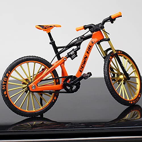 Image of 1:8 Scale Die Cast Racing Bicycle Toy for Kids - Alloy Metal Off-Road Decorative Showpiece with Realistic Design, Moveable and Rotating Handle, Wheels, Pedals (Multicolor)