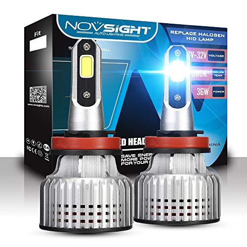 H11/H8/H9 LED Headlight Bulbs All-in-One Conversion Kit,H11 72 W 10000LM 6500 White COB Chips Extremely Bright Car Motor Headlamp Kits Replacement Assemblies Hi/Lo Beam/Fog Light Bulbs