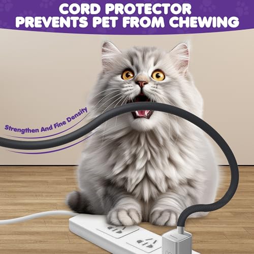 REFLYING 7.6 Meters-8mm Self Wrap Cable Sleeve, Dogs Cats Cord Protector, Hiding 1 Wire - Image 2