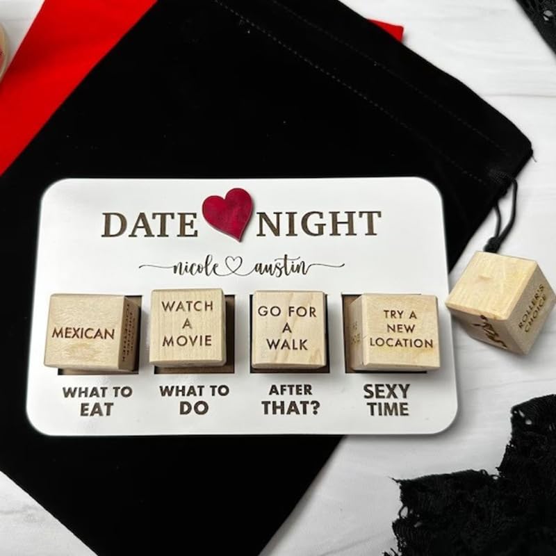 Juego de Dados para una Cita, Juegos de Dados románticos para Adultos, Ideas de Citas para Parejas, Dados de Madera Divertidos para una Cita, Juego de Dados románticos para Parejas