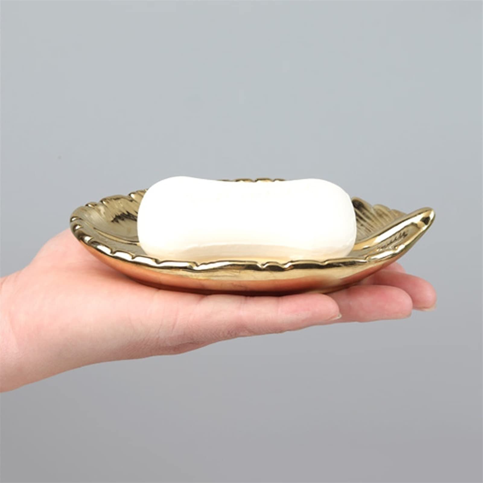 Jabonera Baño Tallas de Hoja de cerámica de Estilo Europeo Bandeja de Hoja de jabón Hoja Plato Plato Plato Creativo baño Hotel Gama Alta jabón Plato jabón Caja de joyería Estante Jabonera Ducha