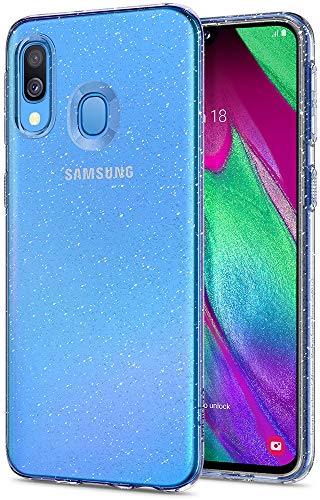Image of Spigen Liquid Crystal Glitter | Samsung Galaxy A40 Case [Transparent] [Flexible] Galaxy A40 Back Cover | TPU - Crystal Quartz