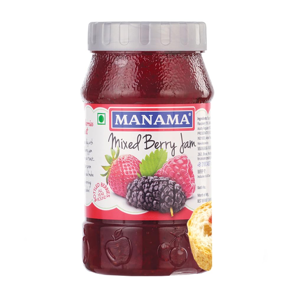 Mixed Berry Jam (Raspberry, Strawberry and Mulberry), Pack of 1, 500GMS
