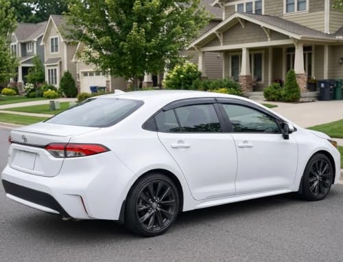 Image of 2019-2026 Tape-On Rain Guards for Toyota Corolla Sedan Side Window Visor Deflectors L LE SE XLE XSE FX Hybrid, Durable Tinted Vent Shades 2020 2021 2022 2023 2024 2025