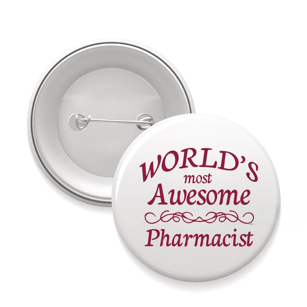 Pharmacist Day Button Badges for Men and Women - Gift for Pharmacist - Round Pin-back Button Brooch Casual Pharmacy Lapel Pin Ideal Gift for Pharmacists Day Celebrations