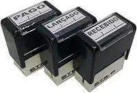Kit 03 Carimbos Profissional - Pago - Lançado - Recebido