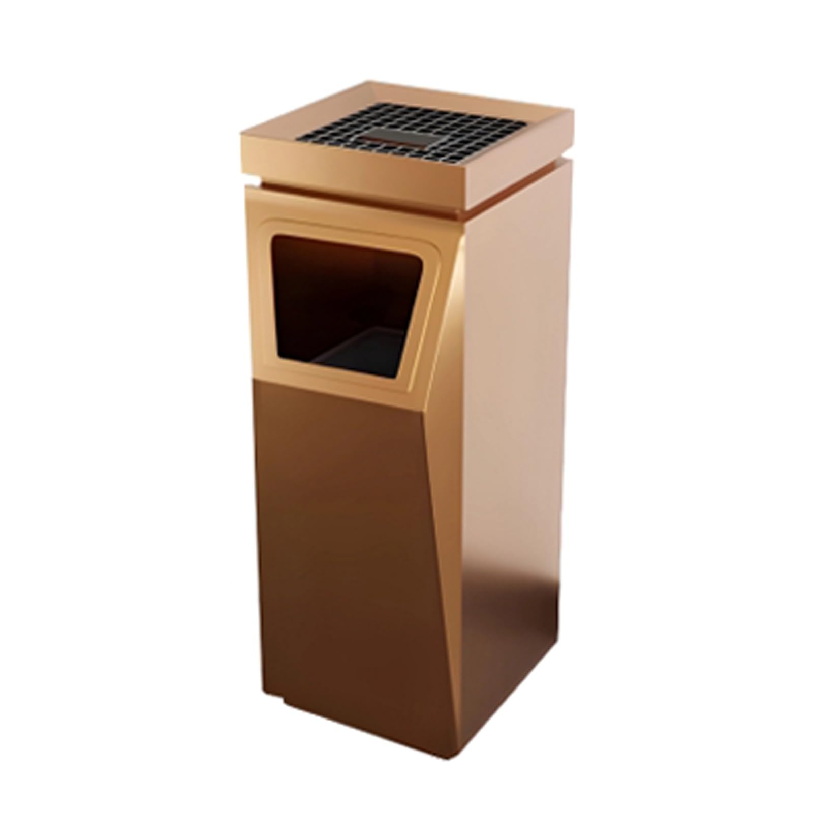 Corbeille à papier carrée inox au design moderne et finition haut de gamme pour entreprise