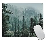 Mousepad Forest Deep Green Rectangle Mouse pad Mousepad Fog Mouse pad Office Decor Birthday Gift Round Mouse pad Friends Gift Office Supplies 9.5'x7.9'x0.12' Inch