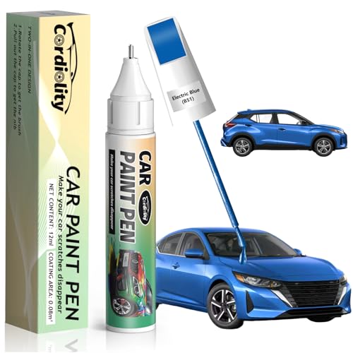 Image of B51 Electric Blue Touch Up Paint for Nissan, Color Accurate Car Paint Scratch Repair Pen, Quick & Easy Fix Automotive Chips and Nicks
