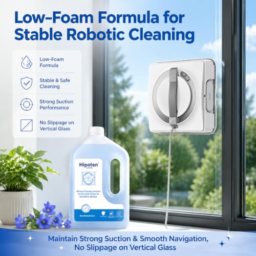 Image of 1L Window Cleaning Solution for ECOVACS Winbot W3 /W2S /W2 PRO /W1 /MINI Series - Streak-Free Glass Cleaner Fluid, Low-Foam, Non-Corrosive Robot Window Washer Liquid for Glass, Mirrors, Tiles