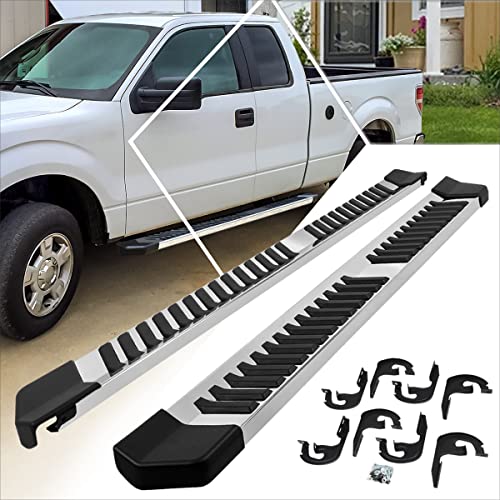 (2Pcs) 6 Inch Silver Stainless Running Boards/Side Steps/Nerf Bars Compatible with 04-14 Ford F150 Extended Cab