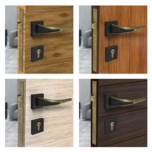 Image of Plantex Triple Security Door Lock for Home /Main Door Lock Set with 3 Years of Warranty by Plantex /Mortise Lock for Door with Brass Lock Body & Cylinder(7026 - Brass Antique)