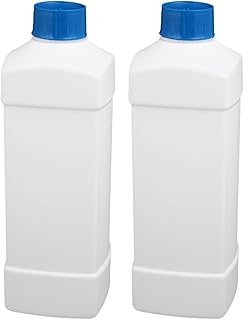 Aexit 2pcs 1000ml gauge HDPE Narrow Mouth Square Solid Powder Storage Bottle Container White