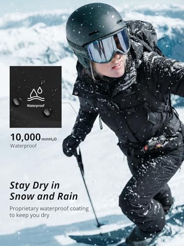 CAMEL CROWN Wasserdichte Skijacke für Damen, 3-in-1, Windbreaker, Wintermantel, Fleece-Innenseite für Regen, Schnee, Outdoor, Wandern, Jacke, Black4150-20, X-Large