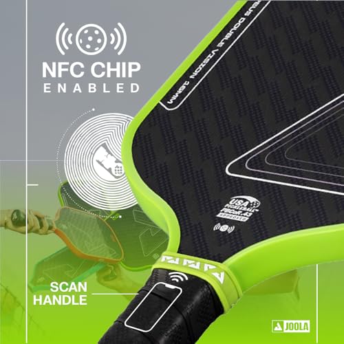 Image of JOOLA Double Vision 16mm Pickleball Paddle - Signature and Standard Shape - Aramid Surface for Softer Responsive Touch - SK Film for Reduce Vibration - USAP Approved - NFC Chip Enabled