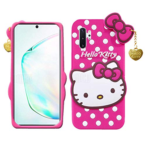 Image of Unirock Hello Kitty Back Case Cover for Samsung Galaxy Note 10+| 3D Cute Hello Kitty Case |Soft Silicone Rubber Back Cover with Pendant Kitty Cover for Samsung Galaxy Note 10+