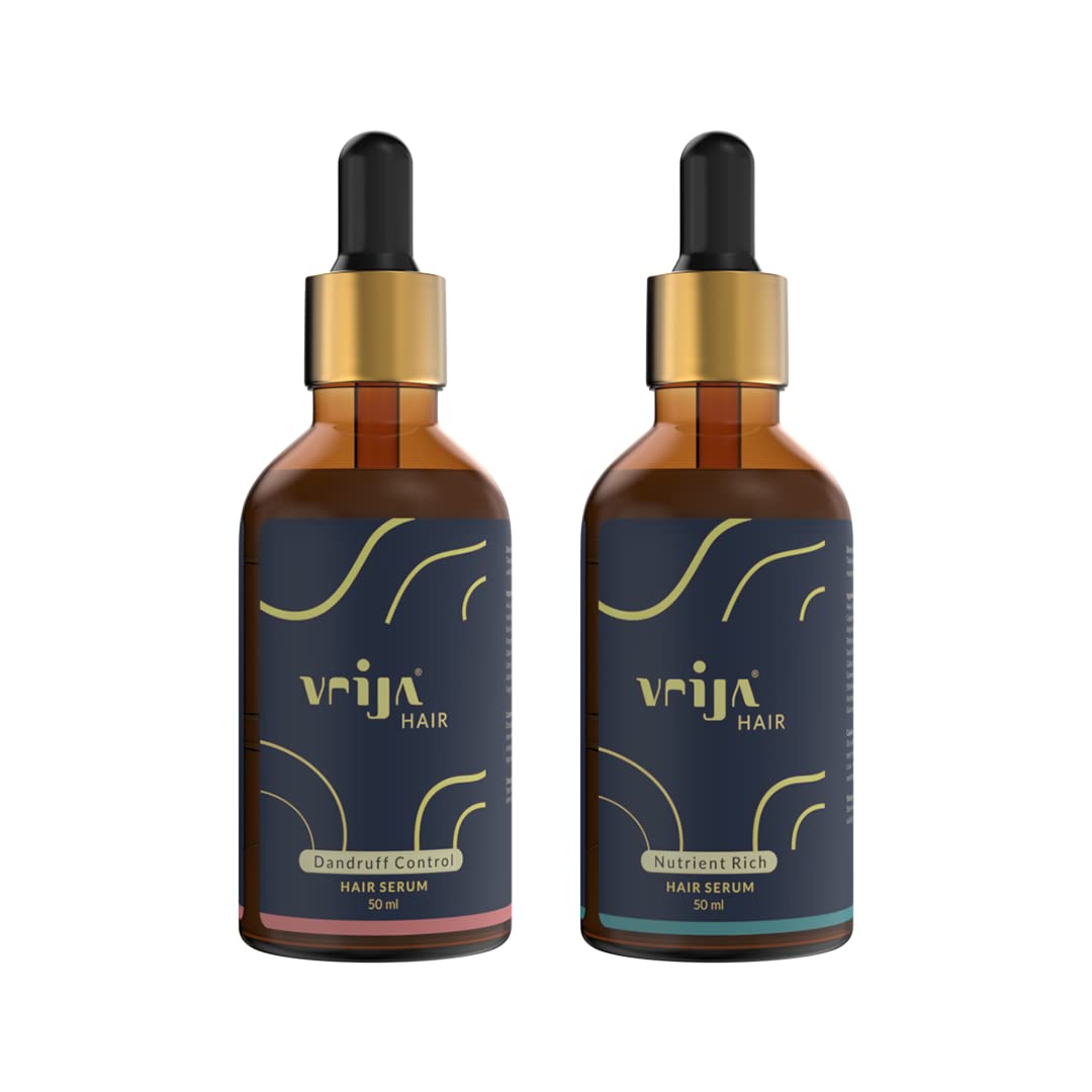 Knock Out Regime- Vrija Dandruff Control & Nutrient Rich Serum An Apt Combination To Combat Infections & At The Same Time Nourishes Your Hair, 50 ml Each (Pack of 2)