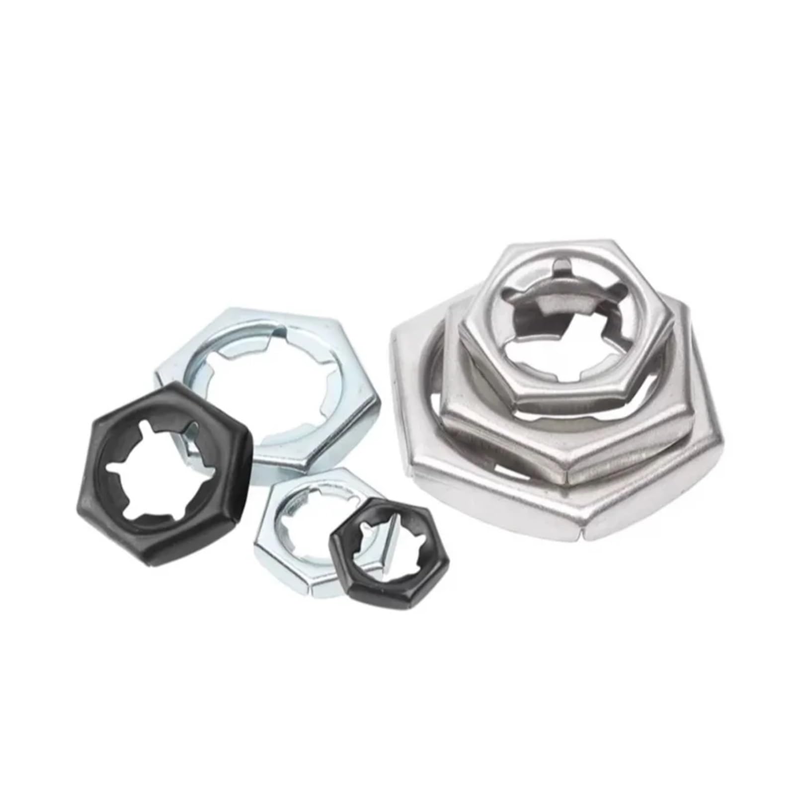 Juego de tuercas autoblocantes de acero inoxidable 316/304, de acero al carbono, resistentes a la corrosión, hexagonales, con retención de tuercas, M6-M56(Black Iron,M14-50pcs)