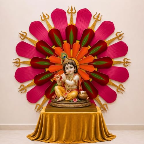 Image of Party Propz Makhar for Ganapati Decoration Setup for Home- 1 Pc, DIY Makhar for Ganpati Backdrop Decoration, Ganpati Decorations Items for Home, Wall Makhar
