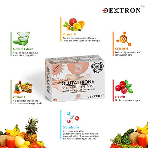 Image of Skin Lightening Soap with 1% Glutathione, Reduces Dark spots, Age Marks for Skin Brightening - 75gm (Regular, 150gm (2 X 75gm))