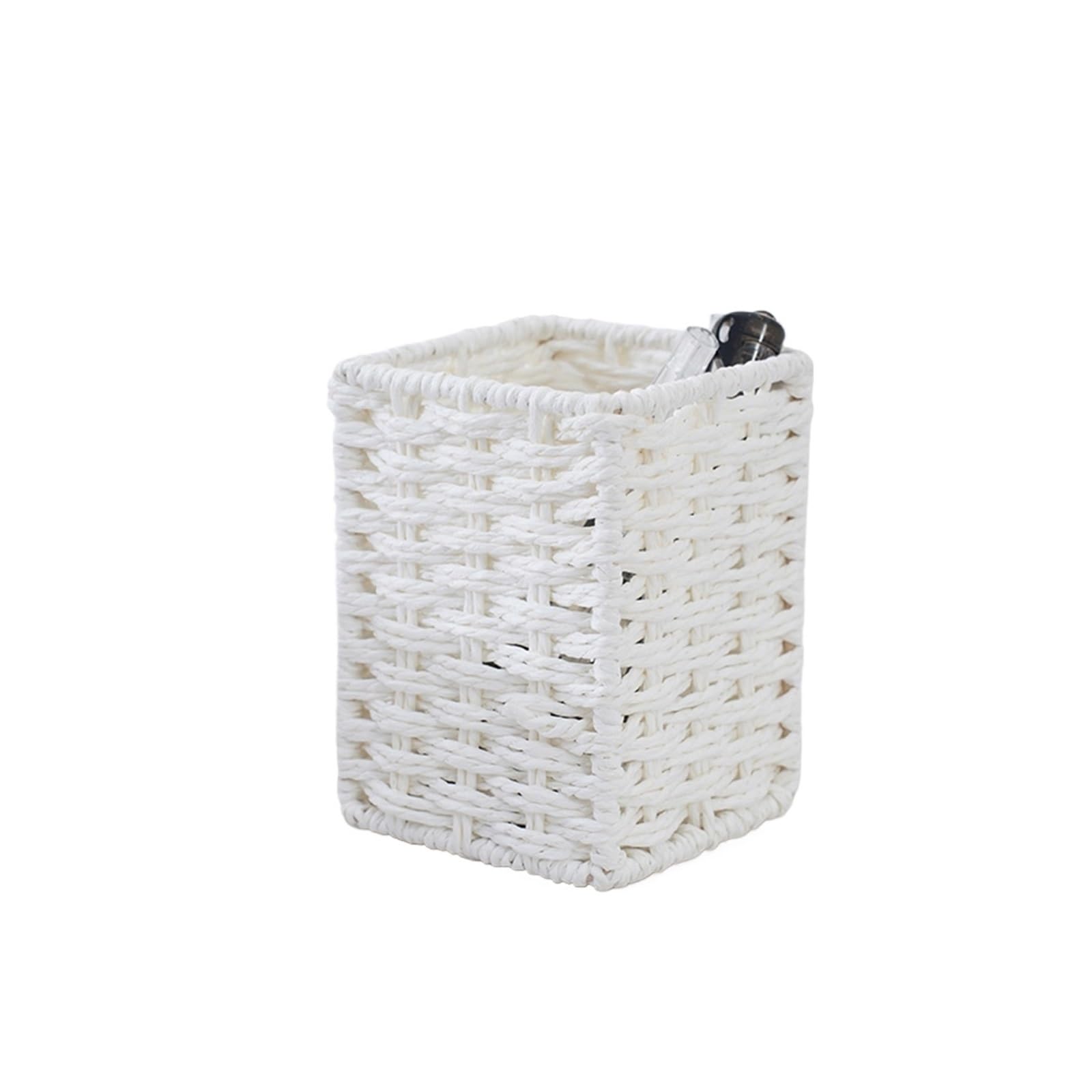 Panier de rangement en rotin rouge Rosso pour bureau et stylos