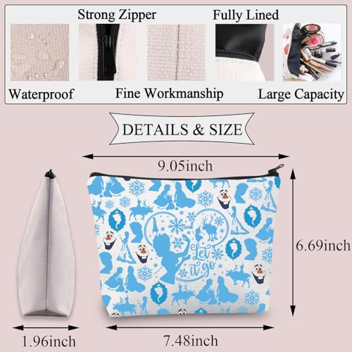 BDPWSS Princess Elsa Makeup Bag Princess Elsa Lover Gift Elsa & Anna Fan Gift Let It Go Toiletry Bag Snowman Lover Gift (Let It Go)2