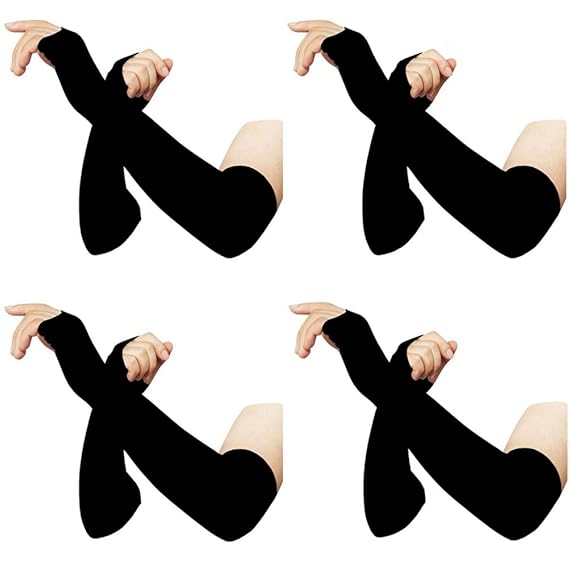 InnerStyle Cotton UV Protection Arm Sleeves / Hand Socks with Fingers - Sun Protection Gloves for Men and Women