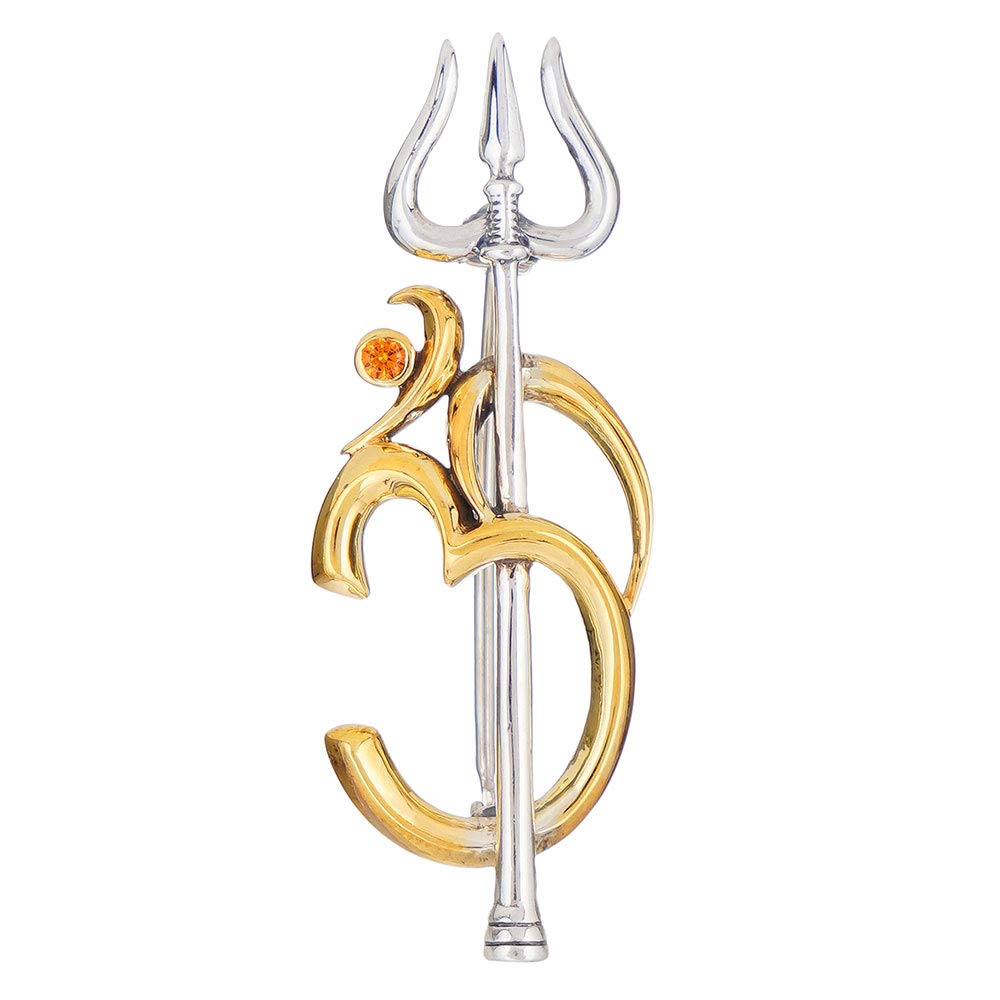 Fourseven Jewellery 925 Sterling Silver Gold-Plated Silver Dwishakti Brooch/Lapel Pins/Saree Pin for Men Women (Shiva Auspicious Gifts) (B07NGNQCM5) Amazon Price History, Amazon Price Tracker