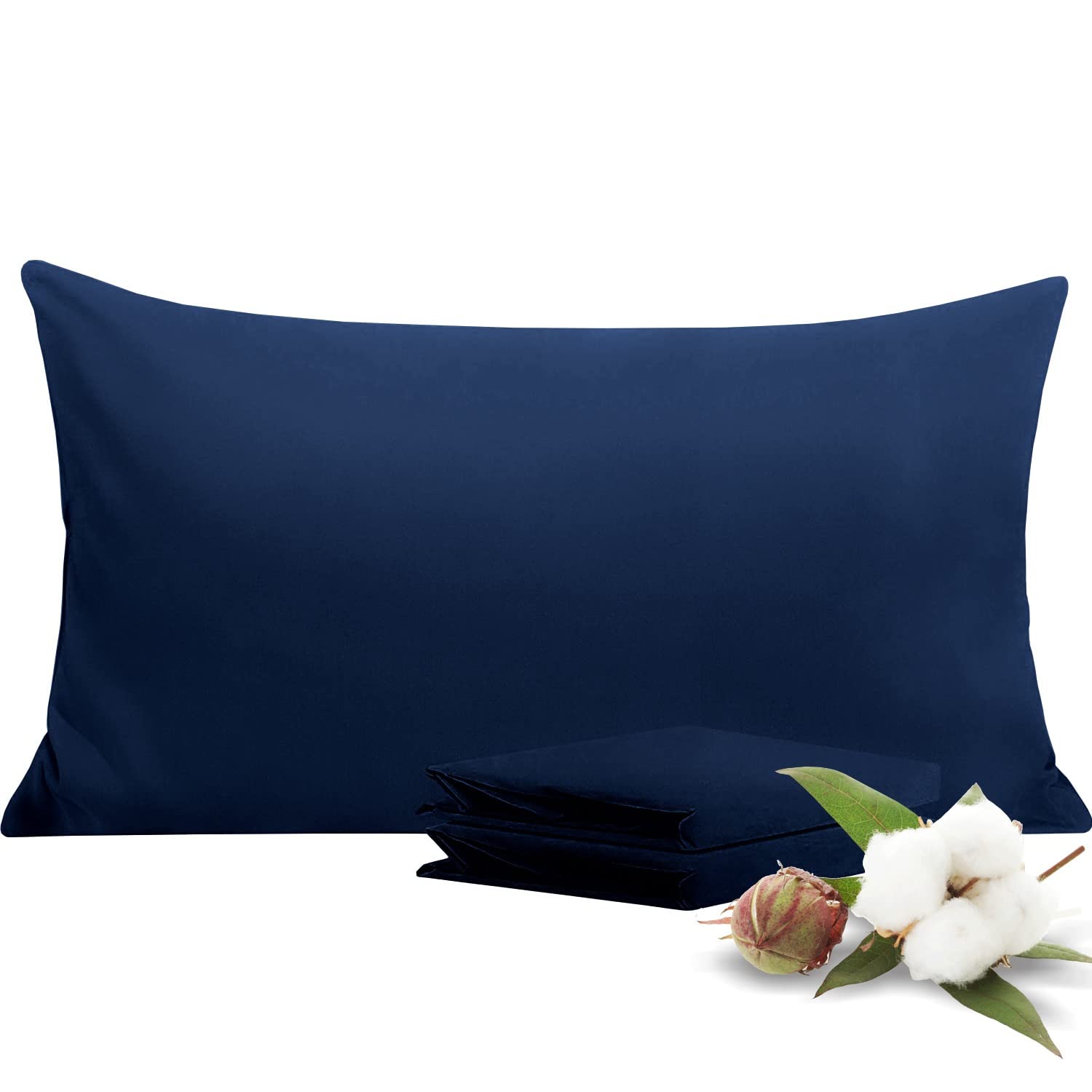 Body Pillow Cover 20x60 Body Pillow Case 100% Soft Egyptian Cotton 1Pc Body Pillow Cover Premium 500 Thread Count Body Pillowcase Zipper Closure - Navy Blue, Body 20x60 Inch
