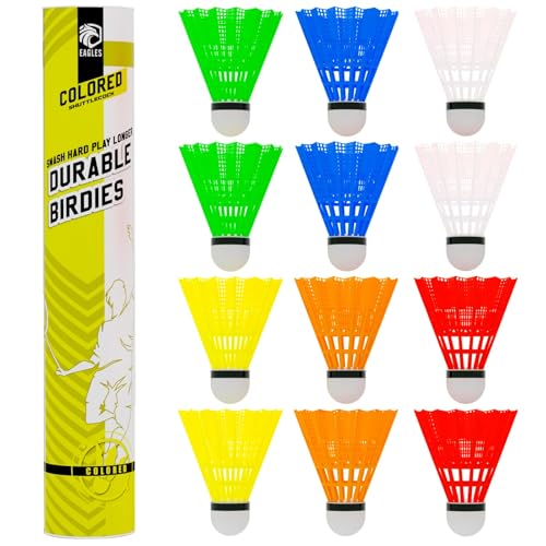 Image of EAGLES Badminton Birdies - Nylon Bedminton Shuttlecocks for Softball /Baseball Batting Training - Highly Stable & Durable 24 Pack, 12 Pack or 6 Pack Shuttle Balls