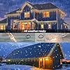 BEEWIN 200ct Blue&Clear Mini Icicle Christmas Lights, 23FT White Wire Incandescent Bulb String Lights, Connectable Indoor Outdoor for Eaves, Window, Curtain, Party, Wedding