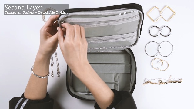 GROBRO7 Boîte à Bijoux De Mariée Pour Future Mariée, Organiseur De Bijoux En Polyuréthane étanche Double Couche Pour Bagues, Colliers, Boucles D' Oreilles, Voyage, Voyage D'affaires, Fiançailles