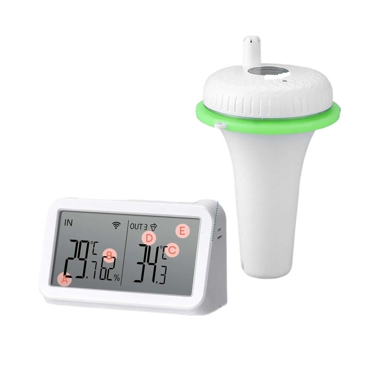 Pool Thermometer With WiFi Indoor Outdoor Set Digital Temperature Monitor For Swimming Pools