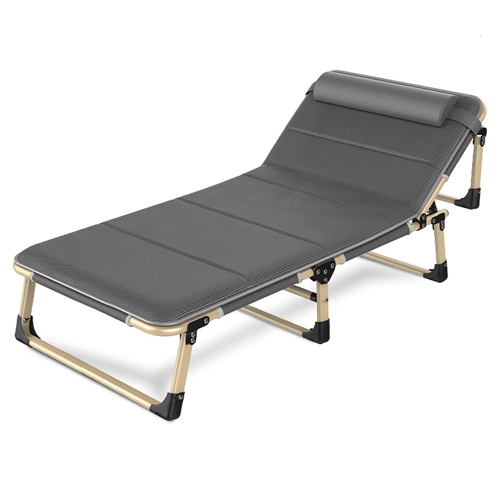 Lettino da Campeggio con Materasso, Sedia Reclinabile Pieghevole Portatile Regolabile, Lettino da Campeggio Pieghevole Leggero Letto per Dormire per Casa/Campeggio/Viaggi,a