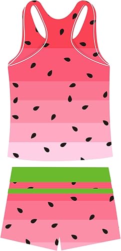 Miniatura 2 de Belovecol Traje de Baño de Dos Piezas para Niñas, Tankini, Traje de Baño de Verano, Traje de Playa sin Rozaduras con Almohadillas de Sostén